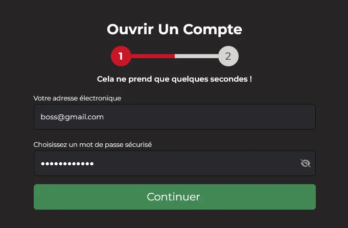 Formulaire d'inscription FatBoss